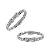 AB-1287-CZW Sterling Silver Bracelet With White Cubic Zirconia
